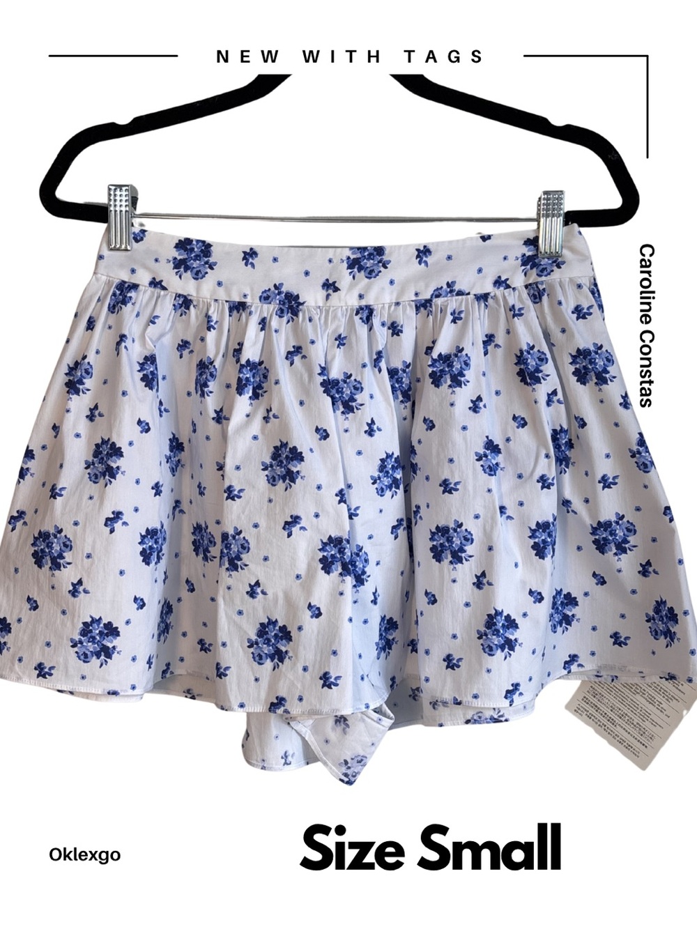 Caroline Constas Teagen Short in Blue Spot Floral | Size S | NWT